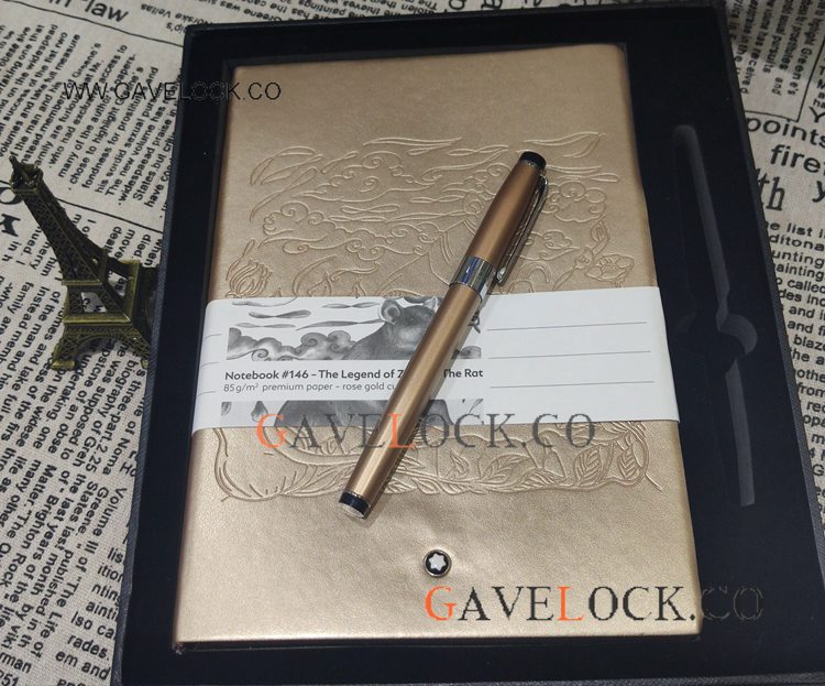 Set with Legend of Zodiacs The Rot Notebook & Montblanc Rollerball Champagne